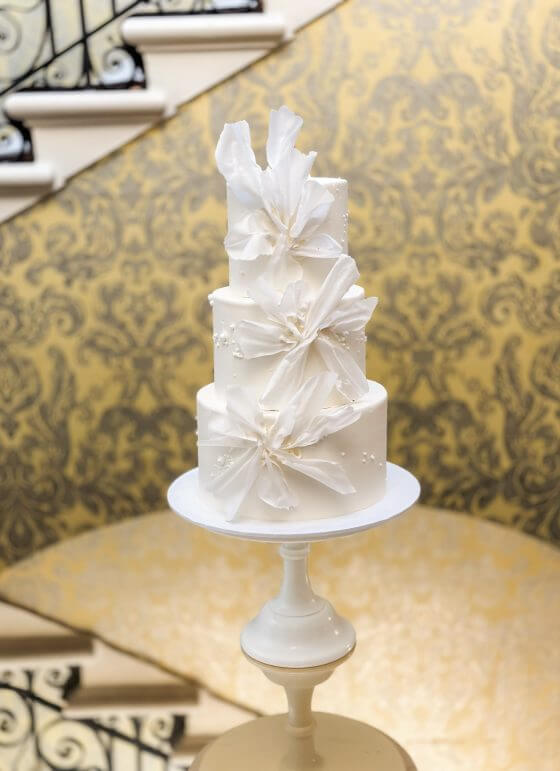 Beautiful Augusta wedding cake at Hedsor House